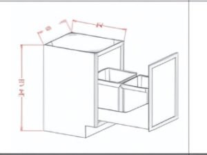 Full Height Door Base With Double Trash Can Pullout
